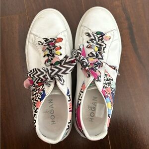 Hogan Women's White Sneakers with Multicolor Accents